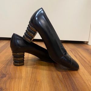 Stuart Weitzman-Size 7 Black kitten heel